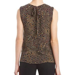 Tory Burch Tanya Abstract Leopard Print Silk Blouse Sleeveless Tank 6